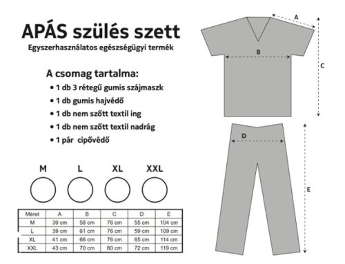 Apás szülés/látogatói szett 2 méretben 