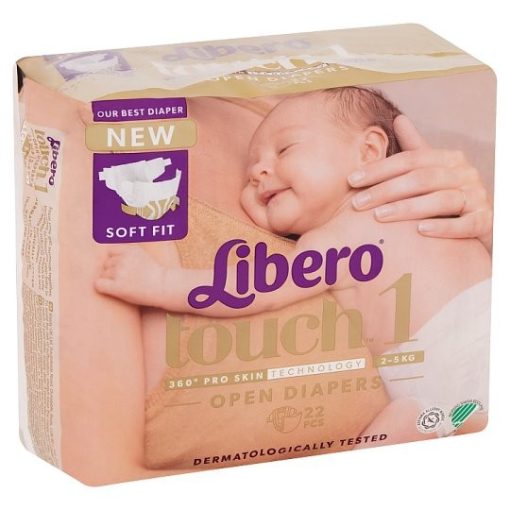 Libero Touch 1 ujszülött pelenka (2-5kg) - 22db 