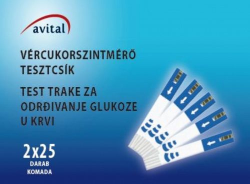 Avital tesztcsík 2x25 db