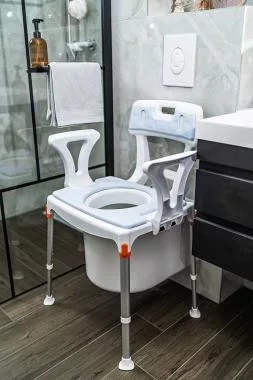 KING Szoba WC és zuhanyszék 3in1 háttámlával és karfával