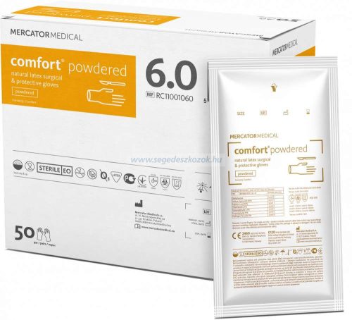 Mercator steril operációs kesztyű latex púderes 6,5-8,5-ig