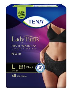 TENA Lady Pants Plus Noir Fekete színű L - 8 db