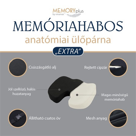 Memóriahabos anatómiai ülőpárna "Extra" 