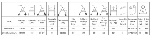 GM 4259 négykerekű rollátor ülőkével és táskával