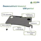 Univerzális összecsukható kisasztal USB porttal