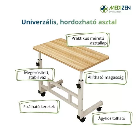 Univerzális asztal kerekekkel