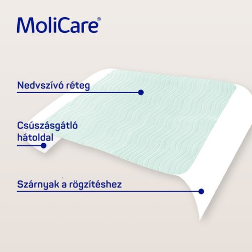 MoliCare® Premium Bed Mat Textil alátét szárnyas 7 csepp (75x85 cm, szárnyakkal; 10 db)