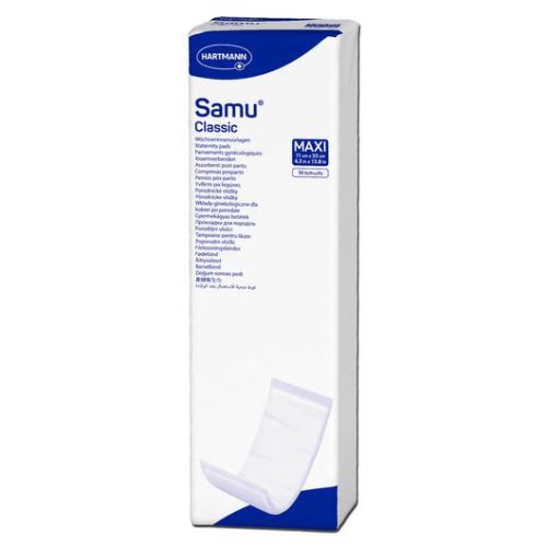 Samu® Classic Maxi nőgyógyógyászati betét (11x35 cm; 10 db)