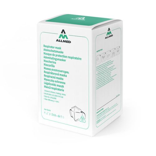 Légzésvédő FFP2 maszk (155x105 mm; 51 db)