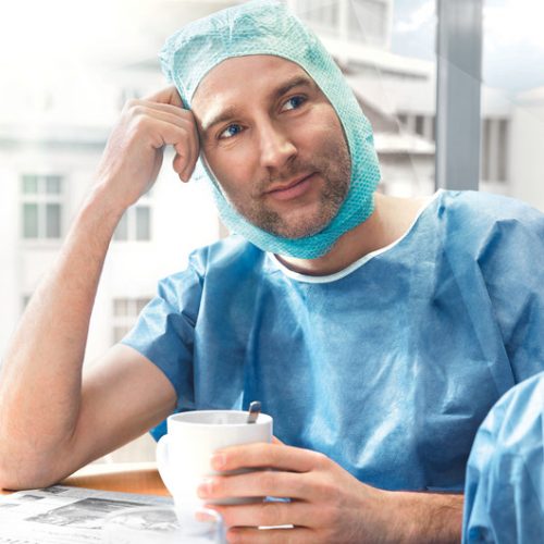 Foliodress® zsilipruha (sötétkék), kerek nyakkivágással (M; 50 db / karton)