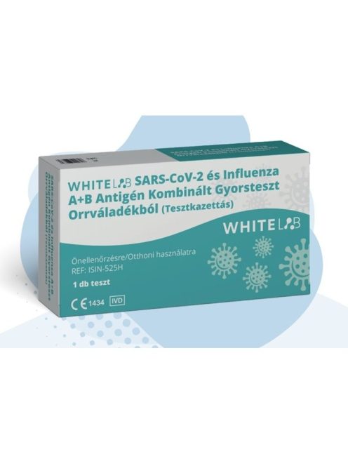 COVID-19  és Influenza A+B Antigén Kombinált Gyorsteszt Orrváladékból - WhiteLAB - 1 db