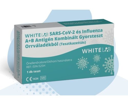 COVID-19  és Influenza A+B Antigén Kombinált Gyorsteszt Orrváladékból - WhiteLAB - 1 db