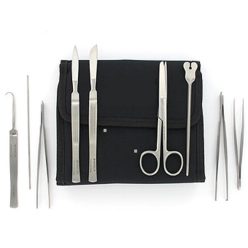 Rozsdamentes acél kézi műszerek cordura táskában 9db