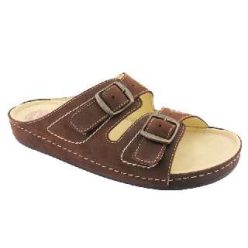 Salus Férfi Kétcsatos Papucs Barna 42