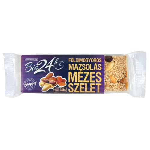 Biopont bio mézes szelet földimogyorós-mazsolás 40 g