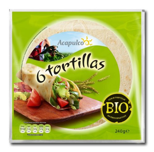 Acapulco bio lágy tortilla tészta 240 g