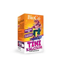   Bioco tini kalcium vitaminokat és ásványi anyagokat tartalmazó, cseresznye ízű rágótabletta 90 db