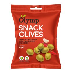   Olymp snack fűszerezett zöld magozott olajbogyó chili paprikával 70 g