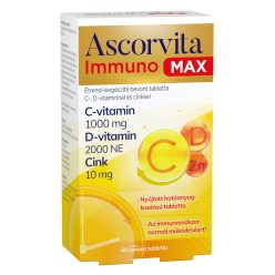   Ascorvita immuno max étrend-kiegészítő bevont tabletta c-, d-vitaminnal és cinkkel 60 db