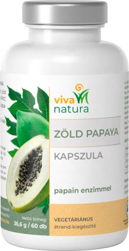 Viva natura zöld papaya vegetáriánus étrend-kiegészítő kapszula 60 db