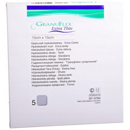 GRANUFLEX EXTRA THIN 15 X 15 CM hydrokolloid vékony kötszer