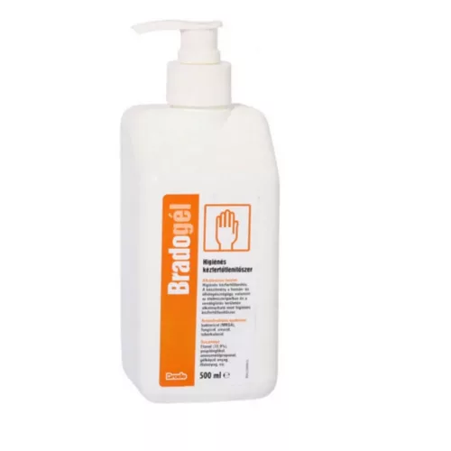 BRADOGÉL 500 ml pumpás víznélküli kézfertőtlenítő