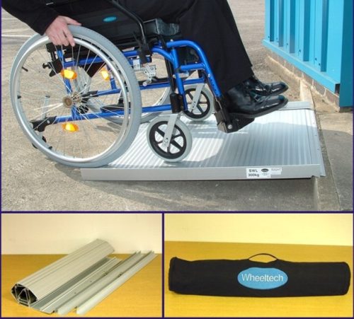 Feltekerhető, hordozható mobil rámpa, alumínium, 150 cm hosszú
