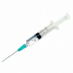 Fecskendő 5 ml (gumidigós)  + 21G 1/2 tű