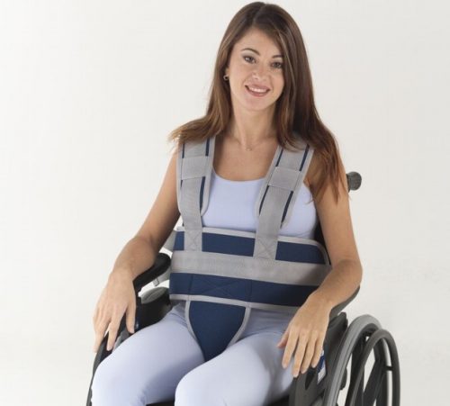 Betegrögzítő medenceöv vállpántokkal, mágneszáras