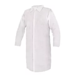   Köpeny egyszer használatos PÉ - XL kék/ fehér tépőzáras/ cipzáros