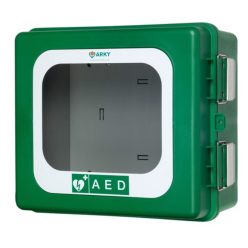   ARKY-ZÖLD defibrillátor fali kabin - kültéri - riasztóval - FŰTÉSSEL