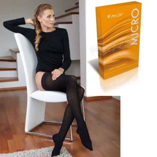 MAXIS MICRO AG combtőig érő harisnya FEKETE II-es kompressziós, 1 db