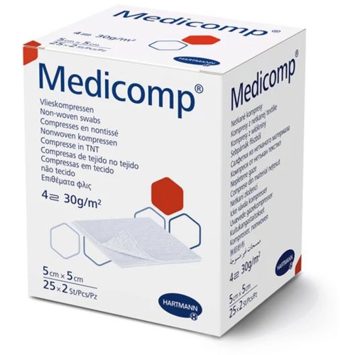 Medicomp steril 4 rétegű sebfedő 5x5cm 2 db