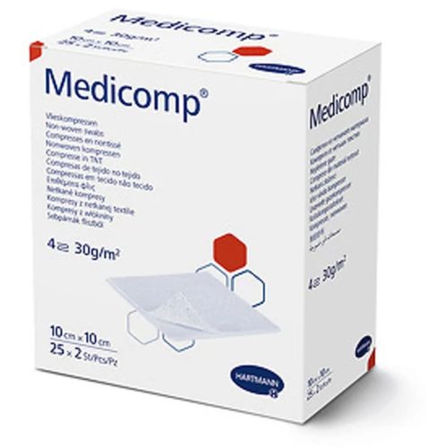 Medicomp steril 4 rétegű sebfedő 10x10cm 2db
