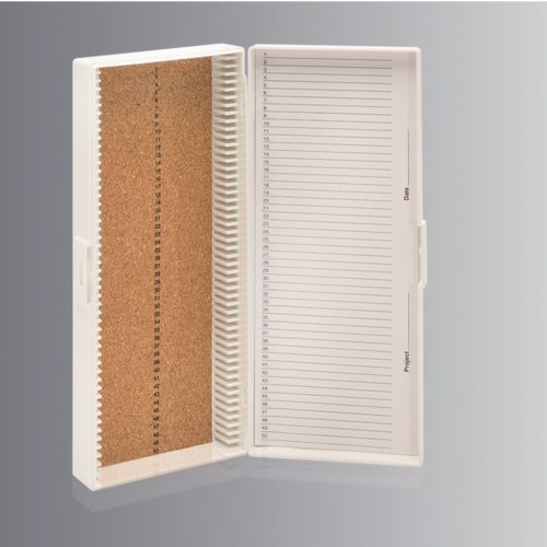 Tárgylemez tartó doboz 50 db-os ABS