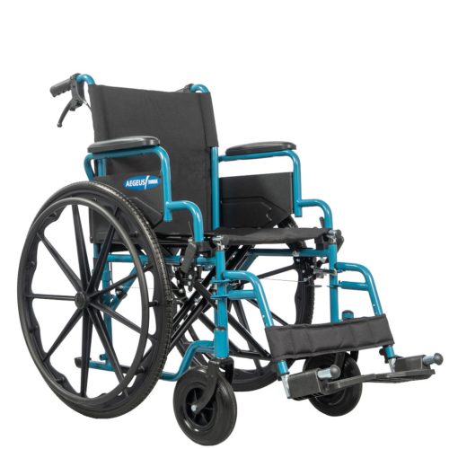 AEGEUS 24' erősített vázú kerekesszék tolókar fékkel 125kg-ig