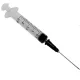 Fecskendő egyszer használatos 2,5 ml + 22 G 1 1/2 gumidugós