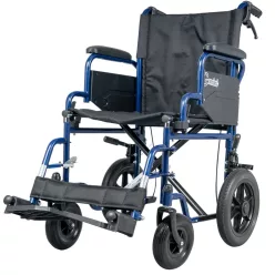   GEMINI BLUE transport kerekesszék, tolókar fékkel 125kg-ig