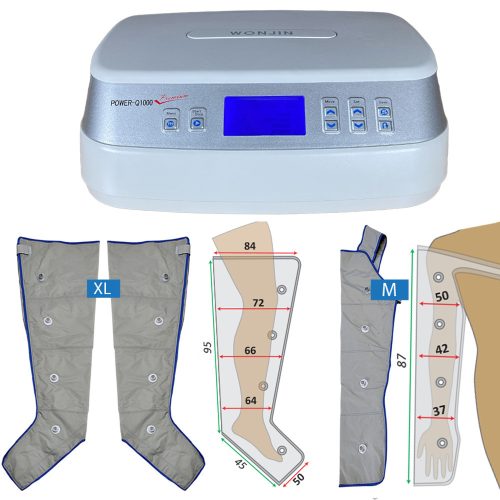 Power Q-1000 Premium nyirokmasszázs gép készlet - XL lábpár és M kar mandzsetták
