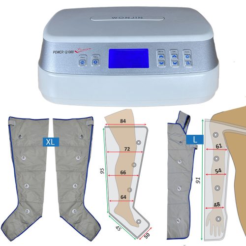 Power Q-1000 Premium nyirokmasszázs gép készlet - XL lábpár és L kar mandzsetták