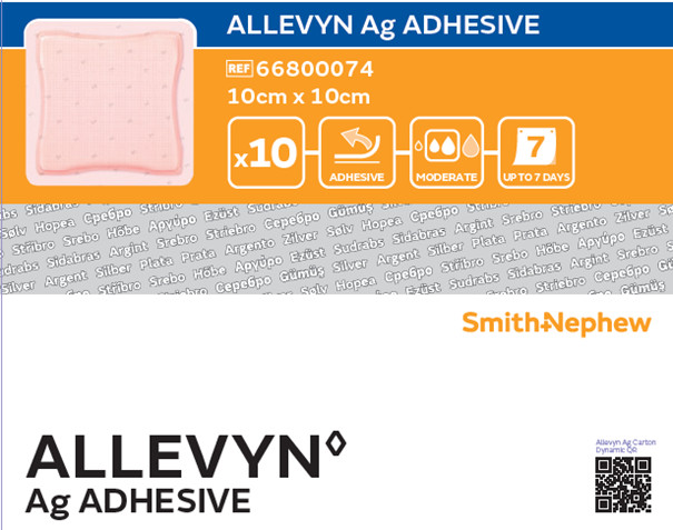 Image of Allevyn ag adhesive kötszer 10 x 10 cm 10 db