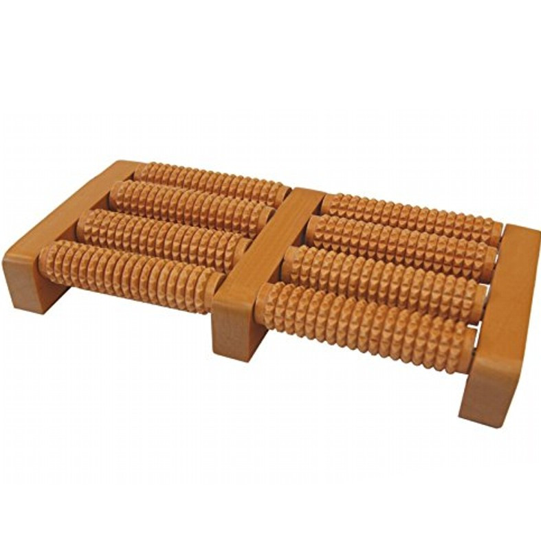 Image of Fa talpmasszírozó 2x4 görgős, akupresszurás sorral