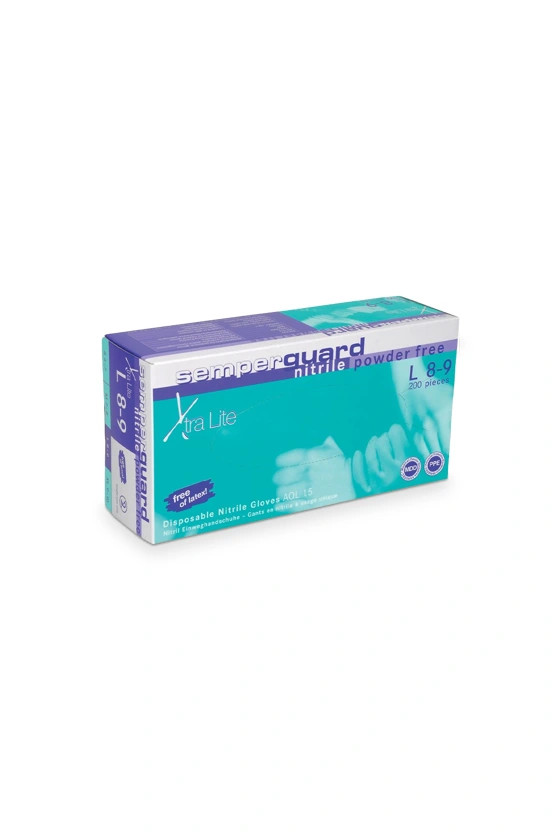 Image of Semperguard XtraLite, púdermentes nitril munkavédelmi kesztyű 200 db